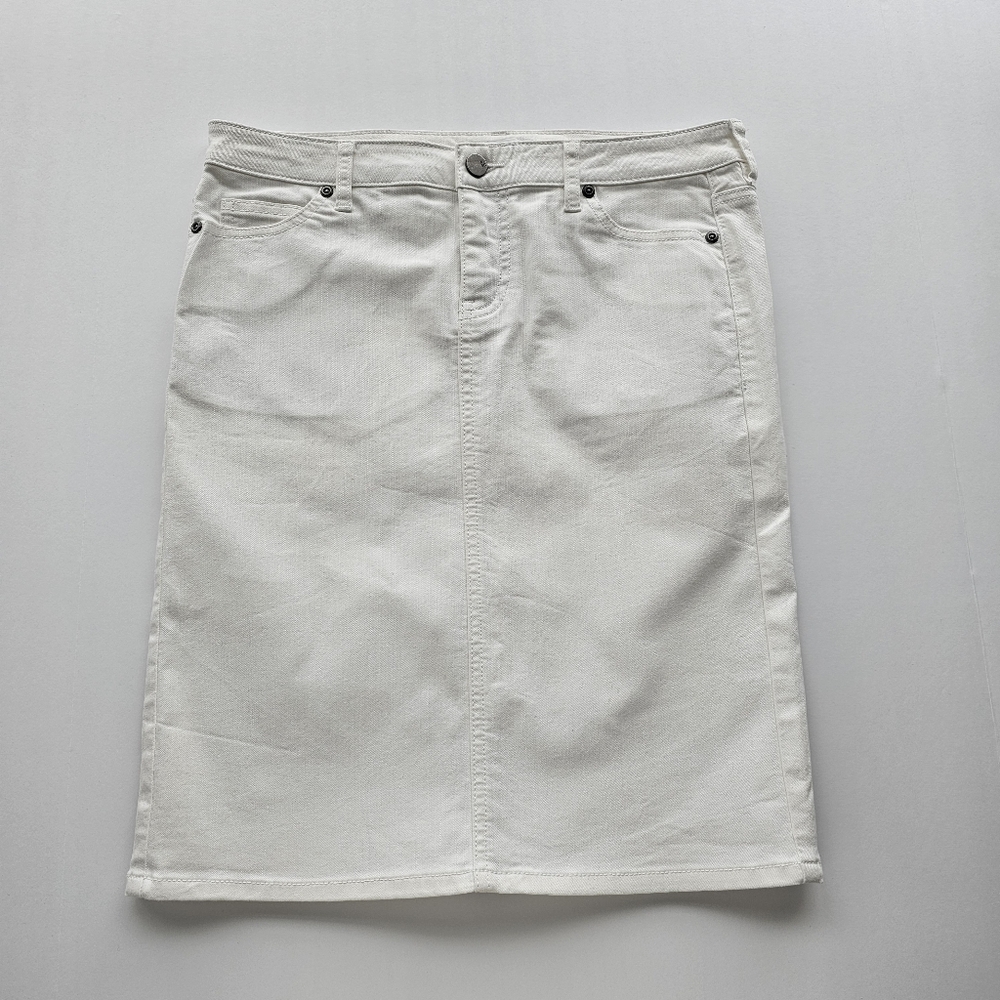 New York & Company White Denim Pencil Skirt - Size 4